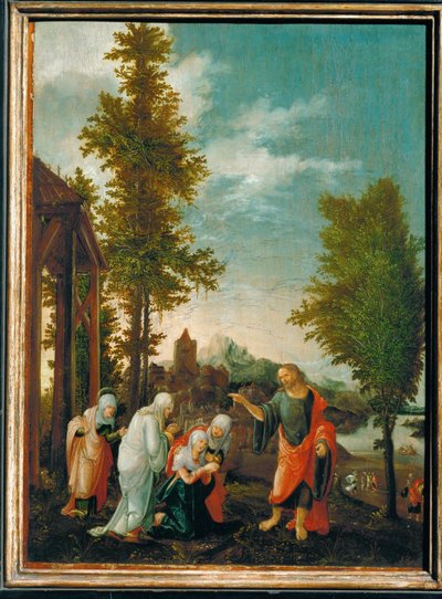 Kristi avskjed med de hellige kvinnene (maleri på lindeved) av Wolf Huber