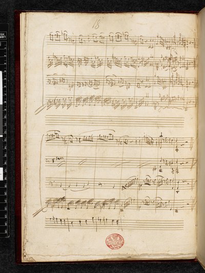 Adagio og fuge i c-moll, K. 546, Add. 28996, f.11v av Wolfgang Amadeus Mozart