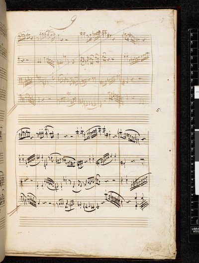 Adagio og fuga i c-moll, K. 546, Add. 28996, f.7r av Wolfgang Amadeus Mozart