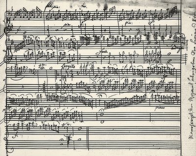Musikk autograf av Wolfgang Amadeus Mozart
