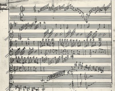 Musikk autograf av Wolfgang Amadeus Mozart