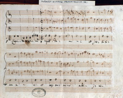 Noter til Querite primum regnum Dei av Mozart for å oppnå tittelen Accademico filarmonico (1770) av Wolfgang Amadeus Mozart