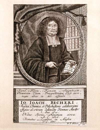 Portrett av Johann Joachim Becher (gravering) av Wolfgang Philipp Kilian