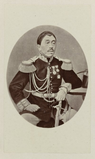Portrett av van Mangkoe Negoro IV av Woodbury and Page