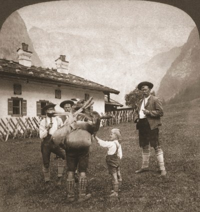 Bayerske fjellklatrere, Tyskland, 1898. av Works and Sun Sculpture Studios