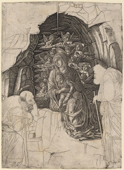 The Adoration of the Magi (Jomfru i grotten) av Workshop of Andrea Mantegna