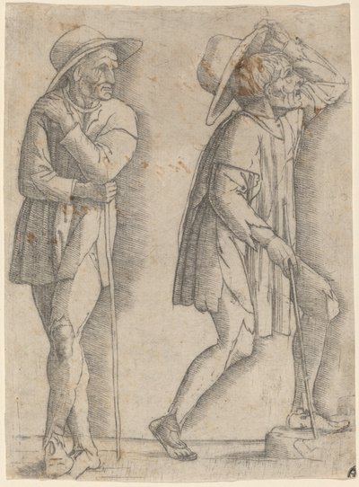 To bønder av Workshop of Andrea Mantegna