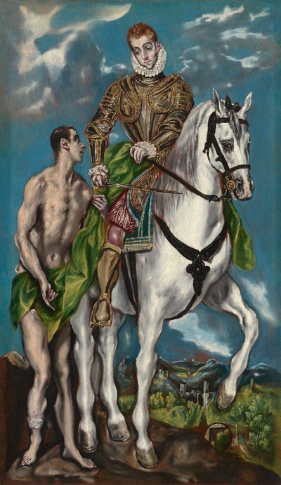 Saint Martin og tiggeren av Workshop of El Greco