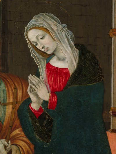 Jomfruen til fødselen, sannsynligvis ca. 1500. av Workshop of Filippino Lippi