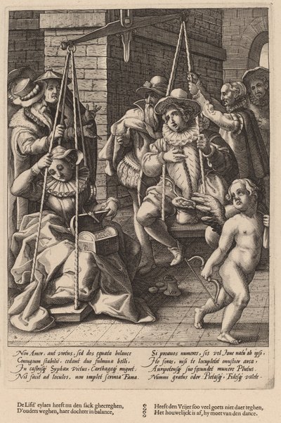 Ekteskapets skalaer av Workshop of Hendrick Goltzius, after Karel van Mander I