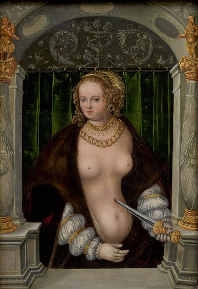 Lucretias selvmord av workshop of Lucas Cranach the Elder