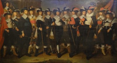 Offiserer og gardister fra selskapet til oberst Herman Herbertsz. av Wouter Crabeth II