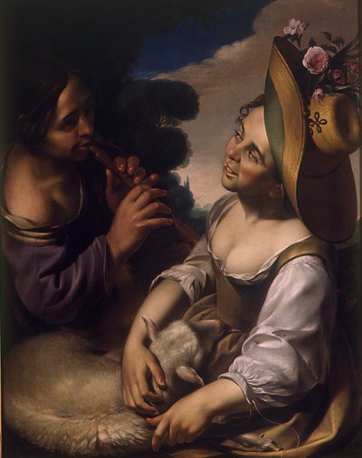 Underholdning av hyrdene, første halvdel av 1600-tallet. av Wouter Pietersz. Crabeth the Younger