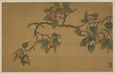 Fugl og frukt, Qing-dynastiet, 1741. av Wu Zhang