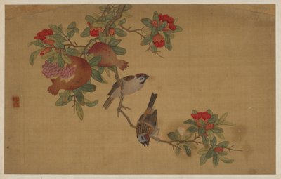 Fugler, frukt og blomster av Wu Zhang