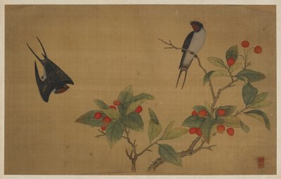 Fugler og frukt av Wu Zhang