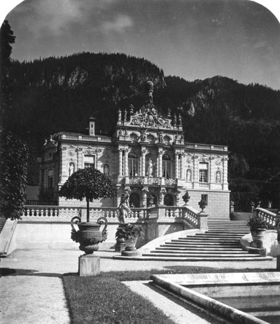 Linderhof-palasset, Bayern, Tyskland, ca 1900-tallet. av Wurthle and Sons