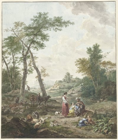 Jakob underholdt med Rakel og Lea av Wybrand Hendriks