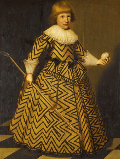 Portrett av en gutt med en Kolf-klubb av Wybrand de Geest (I)