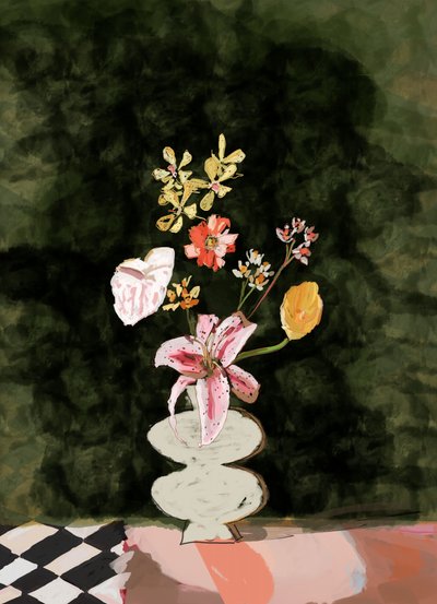 Livlig blomsterstilleben av XHOZUCAN