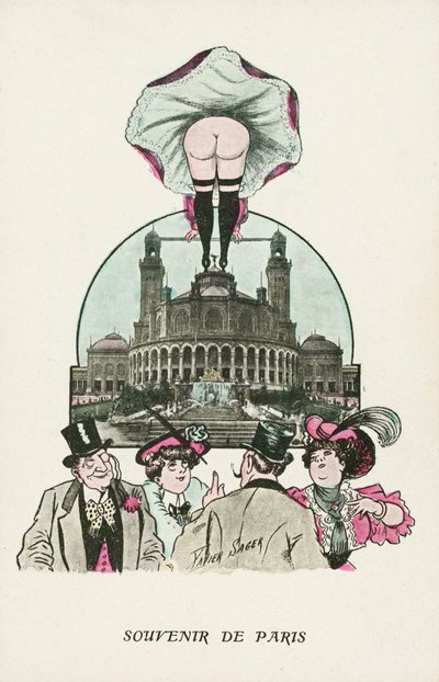 Souvenir fra Paris (farge litho) av Xavier Sager