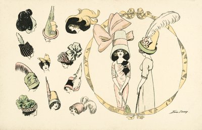 Damehattemote (farge litho) av Xavier Sager