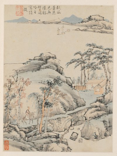 Album of Seasonal Landscapes, Leaf F (forrige blad 5) av Xiao Yuncong