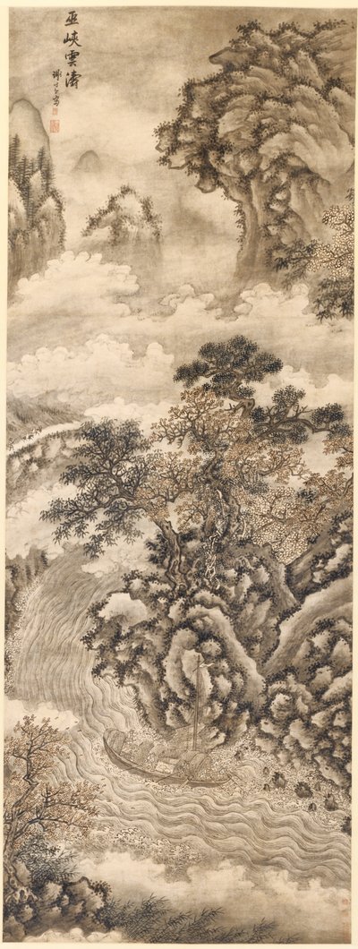 Skyer og bølger ved Wu-juvet, 1368-1644. av Xie Shichen