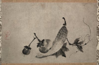Agurker og aubergine, 1500-tallet. av Yamada Doan