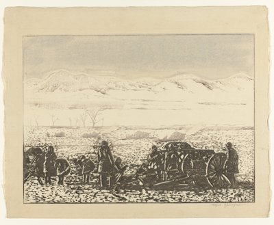 krigslandskap Senso fukei av Yamagishi Kazue (signed by artist)