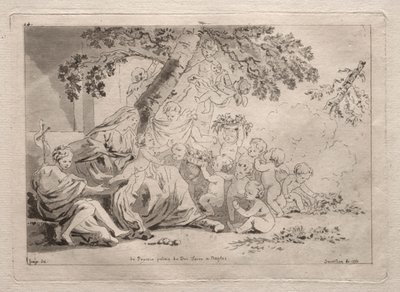 Hellig familie med Putti av Yamaguchi Sekkei