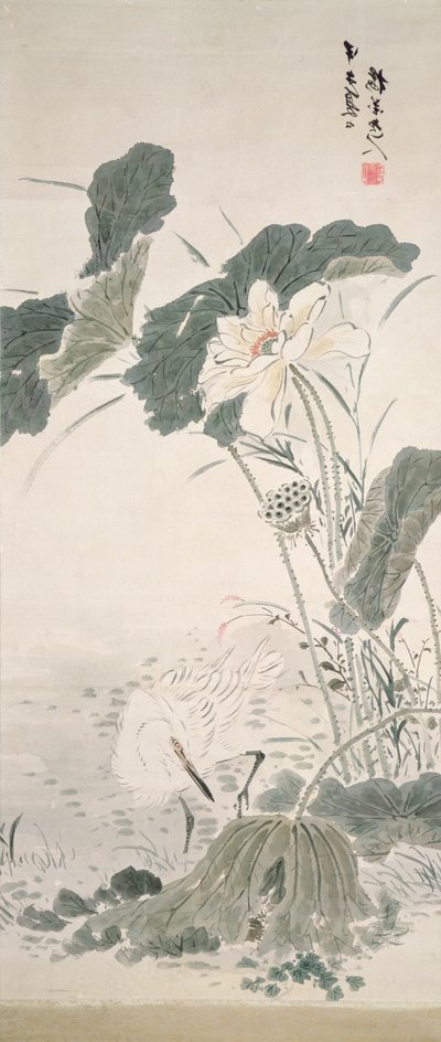 Hegre og lotus, n.d. av Yamamoto Baiitsu