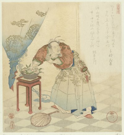Tôbôsaku stjeler udødelighetsfersken Fem bilder om lang levetid (serietittel) Kotobuki goban no uchi (serietittel på objekt) av Yanagawa Shigenobu (I)