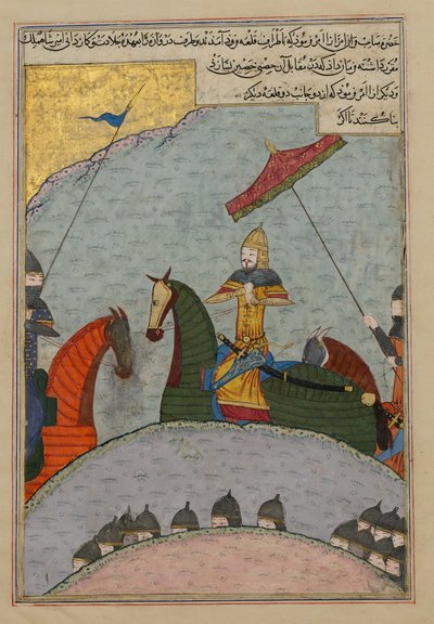 Timur før slaget, Folio fra en spredt kopi av Zafarnama..., A.H. 839A.D. 1436. av Ya