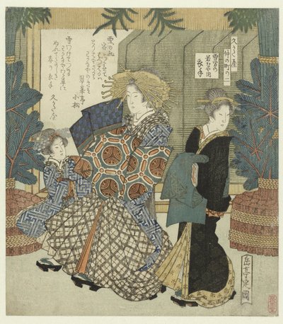 Nummer to: Koromodes Wakanaya-snøtøy Yukiwake no Wakanaya uchi Koromode (tittel på objekt) Nakanochô for Hisakataya Poetry Society (serietittel) Hisakataya Nakanochô (serietittel på objekt) av Yashima Gakutei