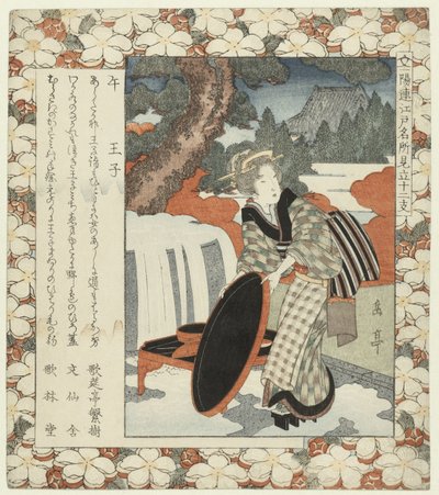 Hest: Ôji Uma-Oji (tittel på objekt) Kjente steder i Edo og de tolv stjernetegnene (serietittel) Edo meisho mitate jûnishi (serietittel på objekt) av Yashima Gakutei