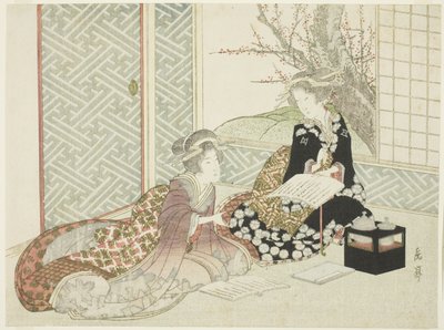 To kvinner som leser av Yashima Gakutei
