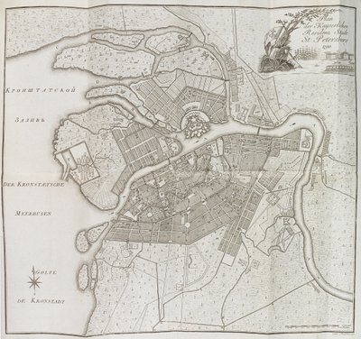 Kart over St. Petersburg, 1790. av Yefim Maximovich Khudyakov