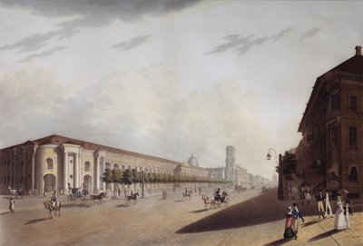 The Great Gostiny Dvor Merchant Yard i St Petersburg, 1820-årene av Yermolai Ivanovich Yesakov