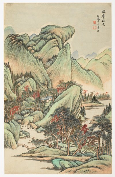 Autumnal Color Among Mount Quan og Mount Hua, fra et album med 12 blader av Yongxi Jin