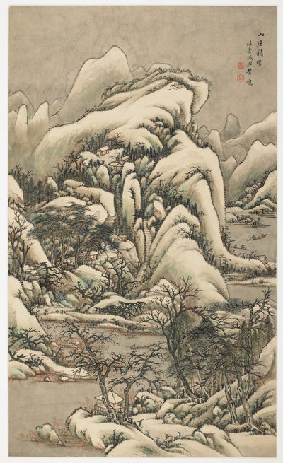 Snow in Mountain Villa, fra et album med 12 blader av Yongxi Jin