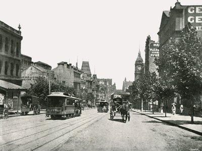 Collins Street, ser vestover fra Russell Street, Melbourne, Australia, 1895. av York and Son