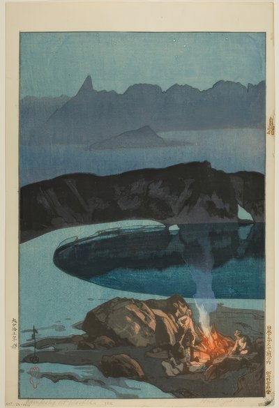 Camping ved Washibadake av Yoshida Hiroshi