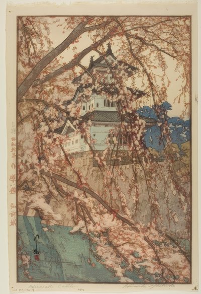 Hirosaki Castle, fra serien "Eight Views of Cherry Blossoms" av Yoshida Hiroshi