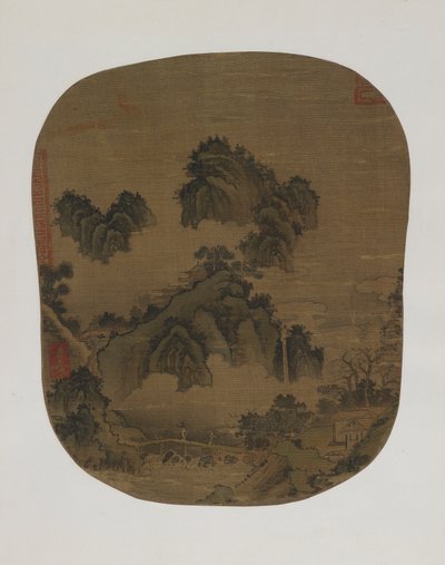 Fjelllandskap av Yuan Dynasty Chinese School