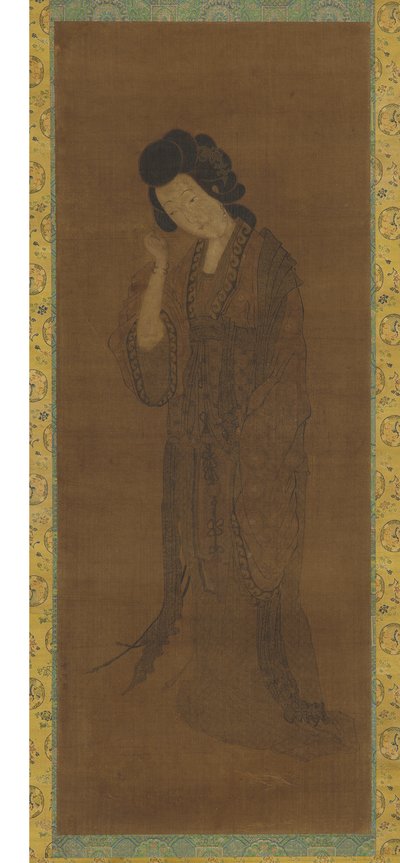 Den stående figuren til en kvinne, sent Ming eller tidlig Qing-dynastiet, 1600-tallet av Yuan Qian