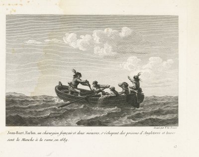 Jan Bart rømmer fra et engelsk fengsel og krysser kanalen med robåt, 1689 Jean-Bart, Forbin, un operations français et deux mousses s