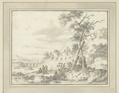 Fjelllandskap med ruiner av Zacharias Blijhooft