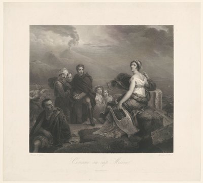 Corinne med vinsj på Capo Miseno Corinne au cap Misenel (tittel på objekt) av Zachée Prévost