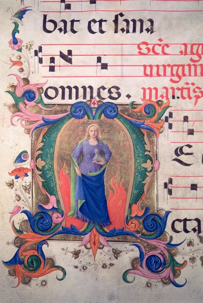 Missal 515 f.13v Historikert initial 